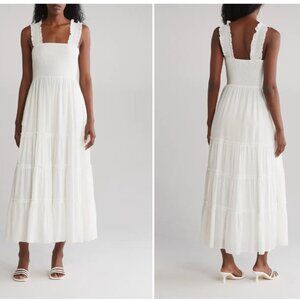 *orange NEVER WORN Lucy Paris Smocked Orange Midi Dress - Size Medium